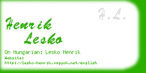 henrik lesko business card